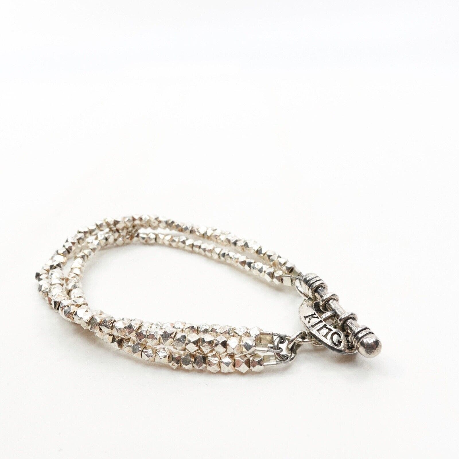 King Baby Studios 3 Strand Sliver Bracelet With Mini Toggle Clasp Silver .925
